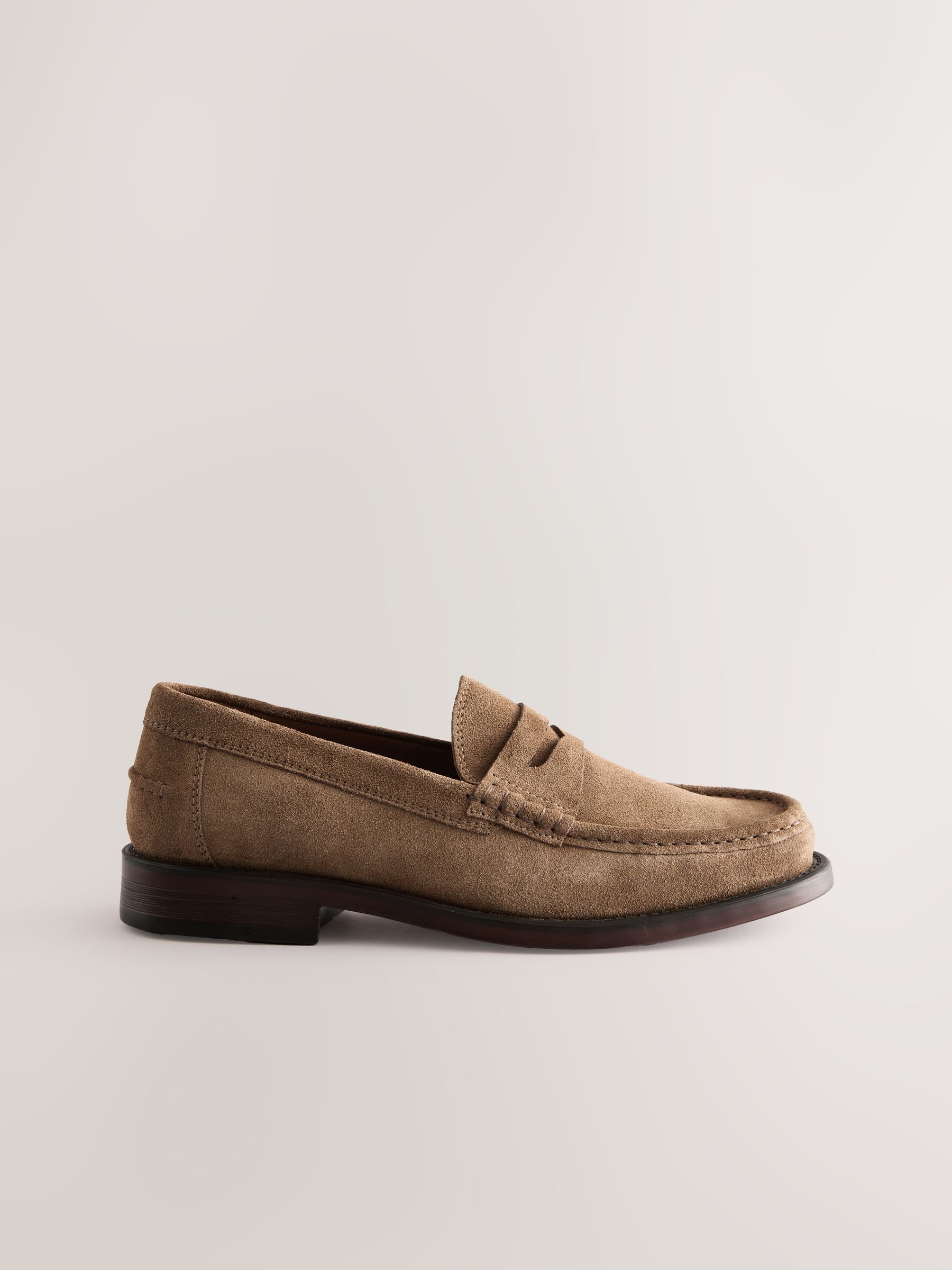 VER248 Wide Fit Suede Penny Loafers - Image 2
