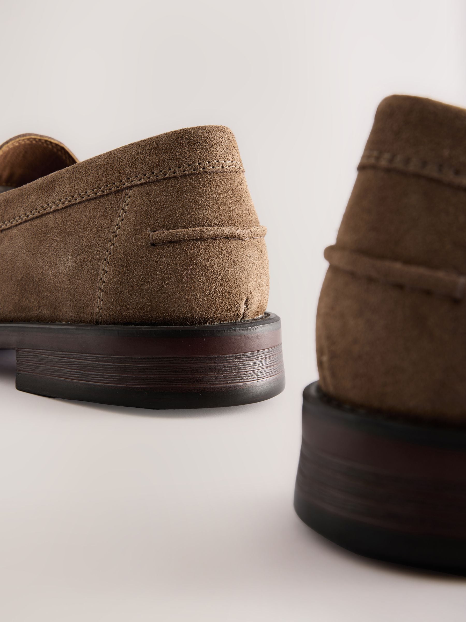 VER248 Wide Fit Suede Penny Loafers - Image 4