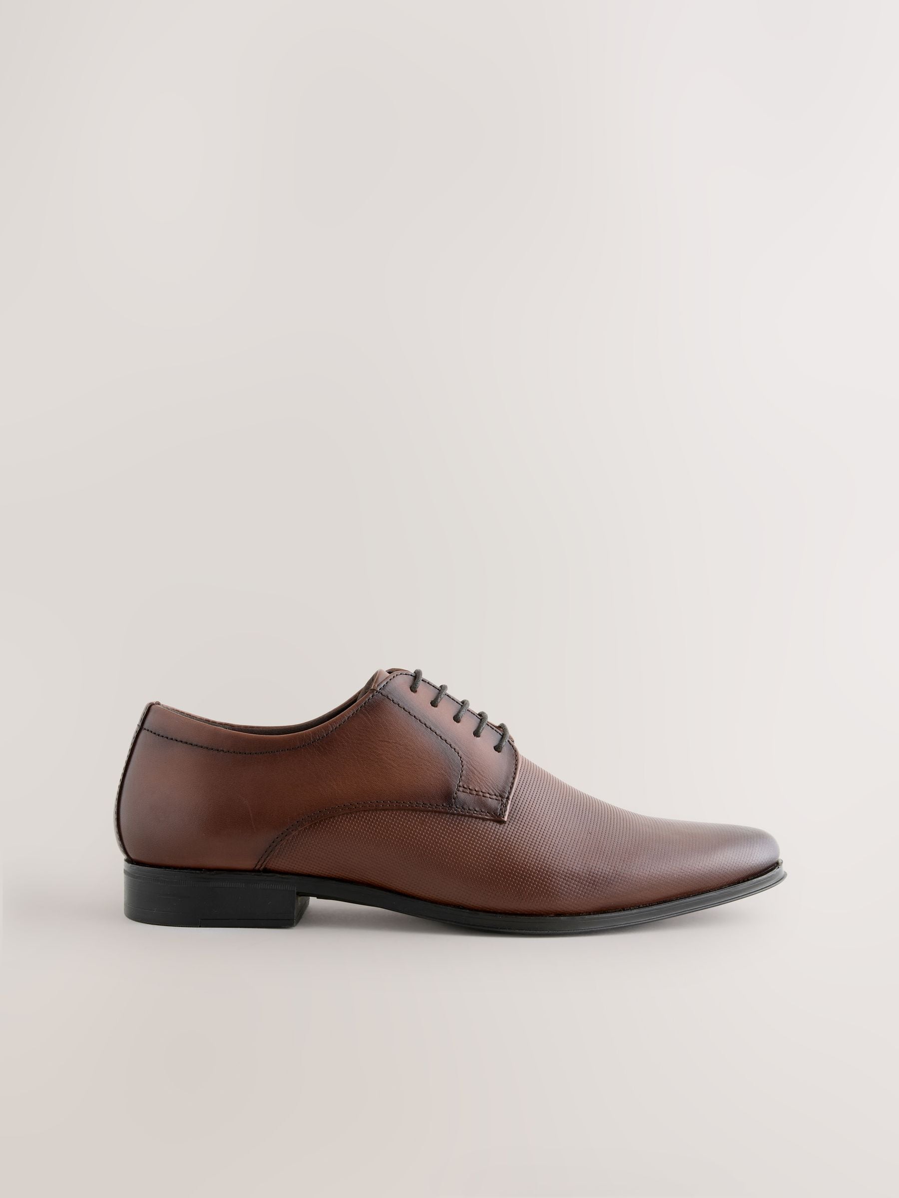VER240 Tan Brown Embossed Derby Shoes - Image 2