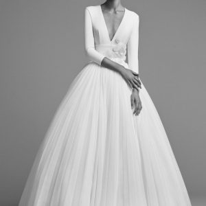 VER223 Ice Flowers Crepe Ball Gown