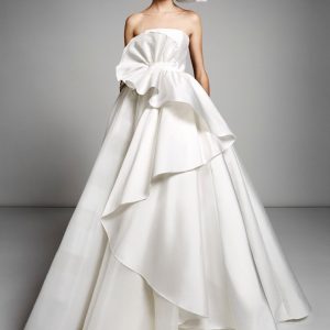 VER228 Sculptural Swirl Mikado Ball Gown