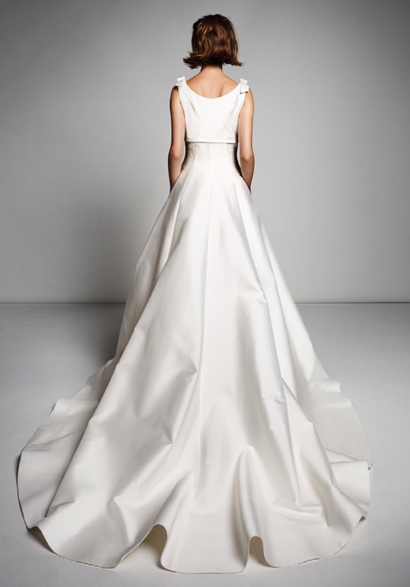 VER229 Mikado Wedding Dress with Small Bows - Image 2