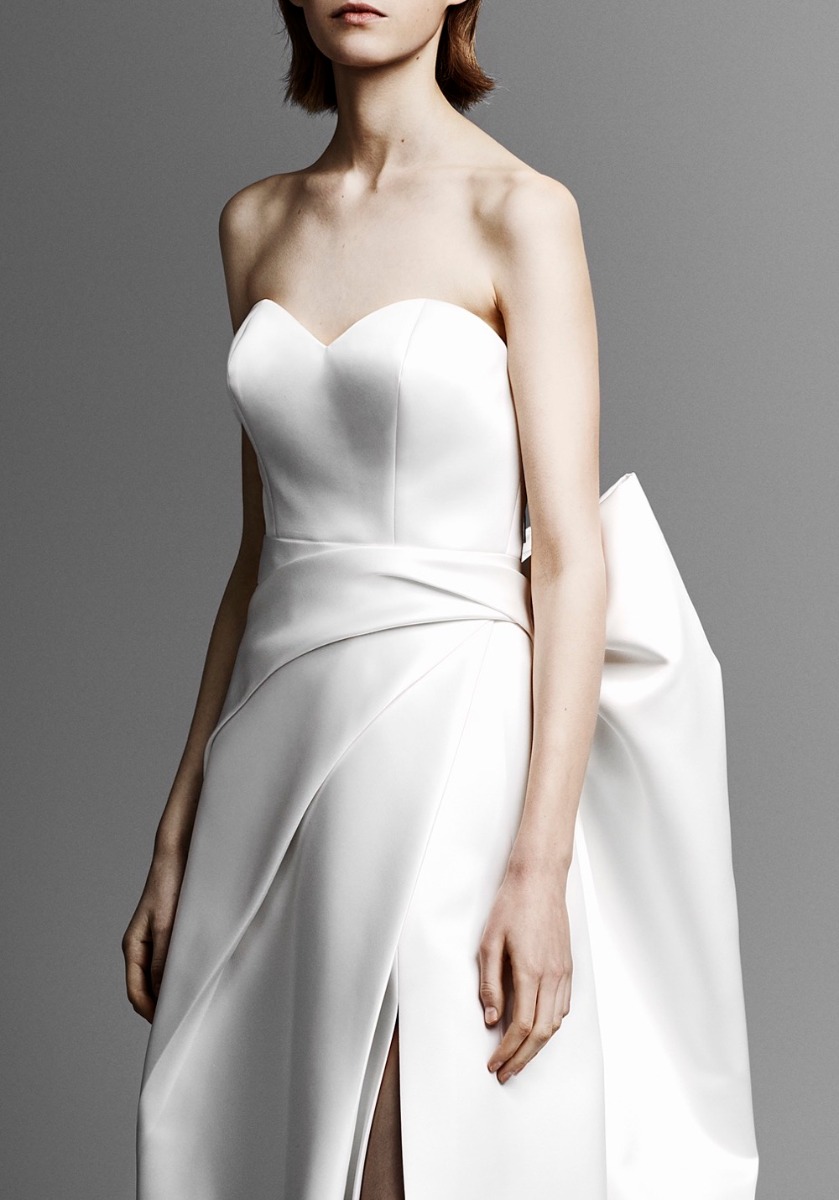VER224 Big Bow Back Satin Wedding Dress - Image 2